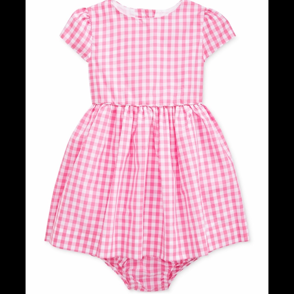Polo Ralph Lauren Baby Girls Checked Taffeta Dress & Bloomer Spring Baby Girls